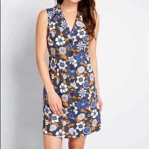 ModCloth sleeveless blue floral dress